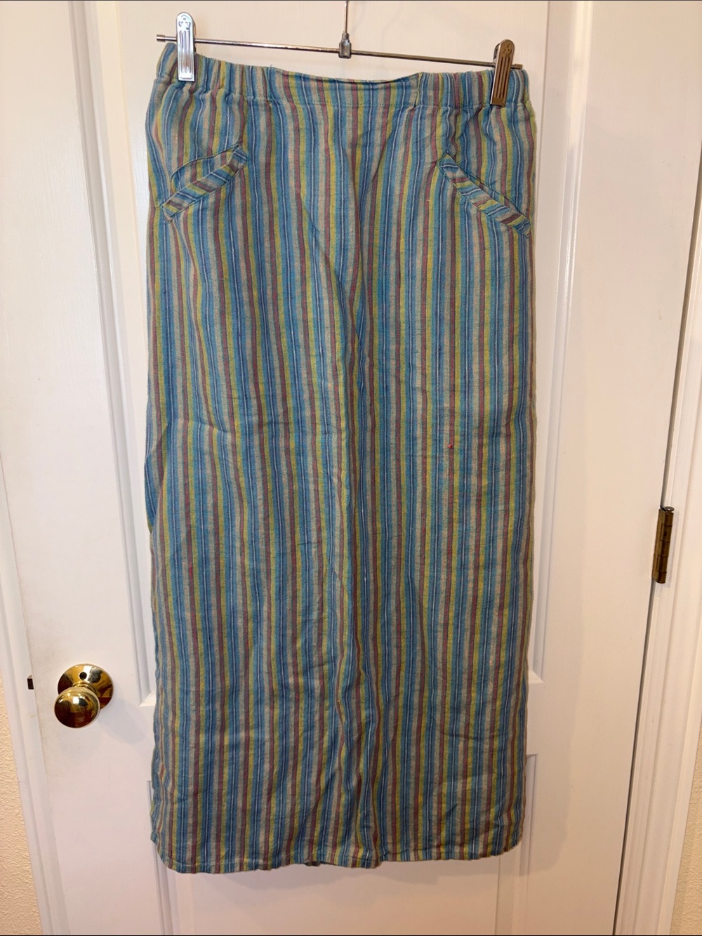 Flax Blue and Green Striped Skirt